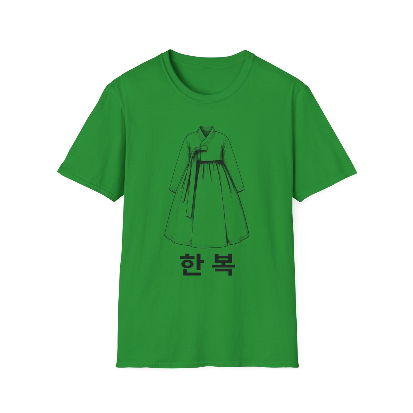 Hanbok Sketch T-Shirt — Minimal Korean Traditional Dress Tee