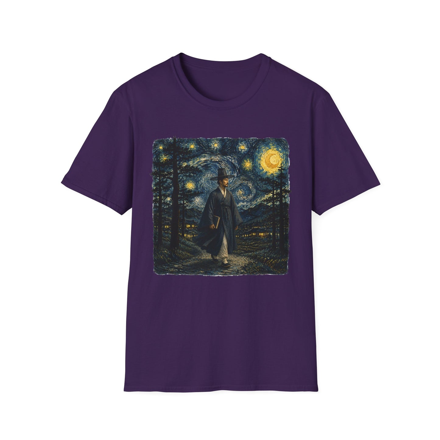 Starry Night Cowboy T-Shirt — Van Gogh Style Western Art Tee
