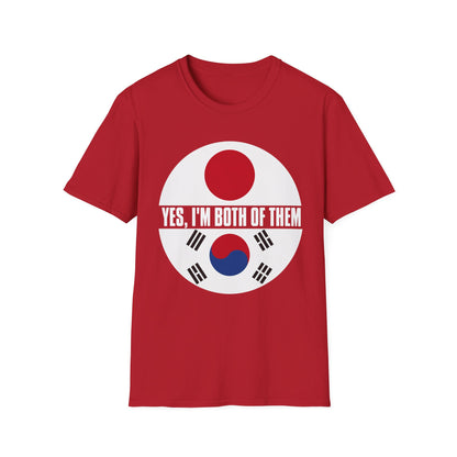 T-Shirt — "Yes, I'm Both of Them" Japan & Korea Flag Pride Tee