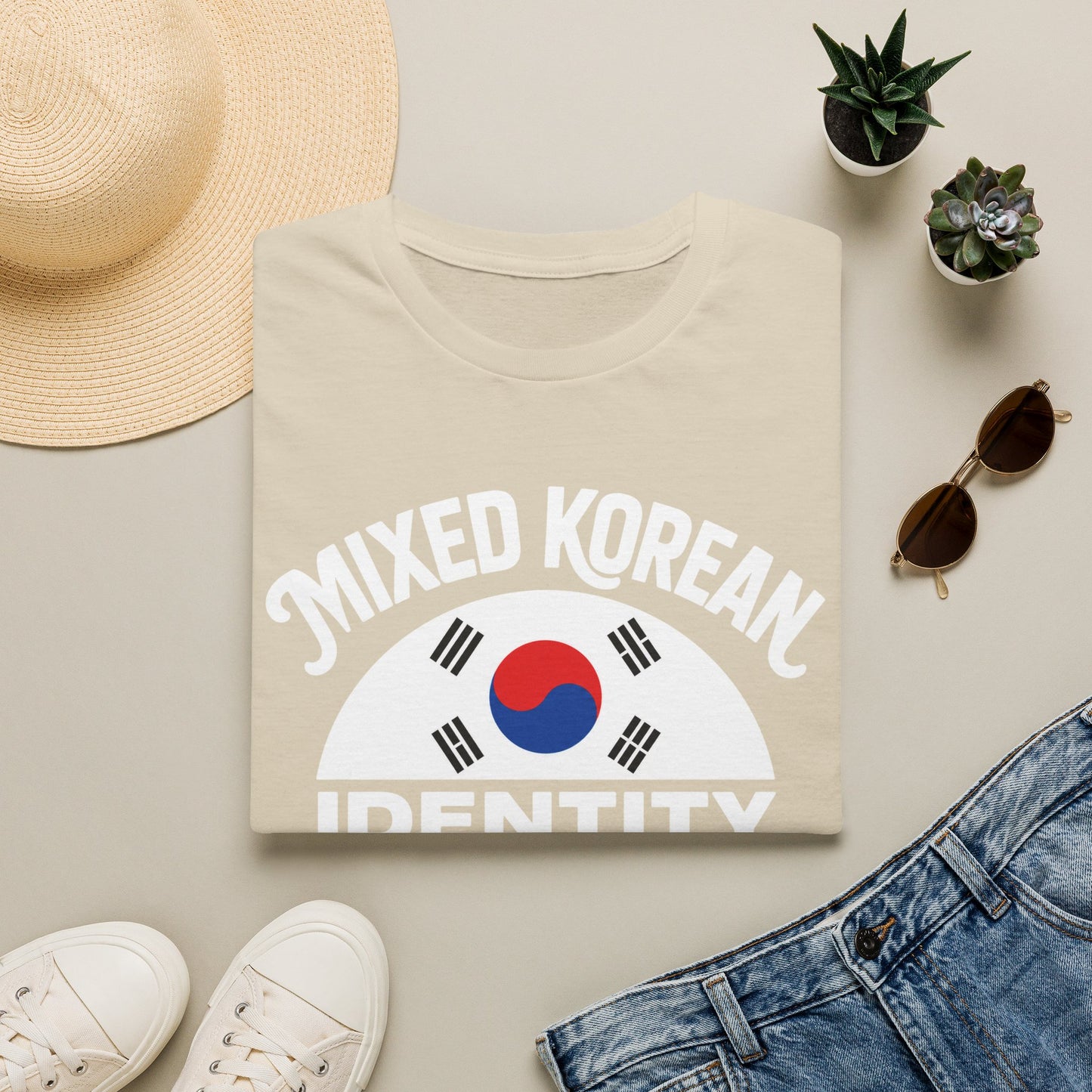 Mixed Korean Identity T-Shirt — Korean Flag Heritage Tee