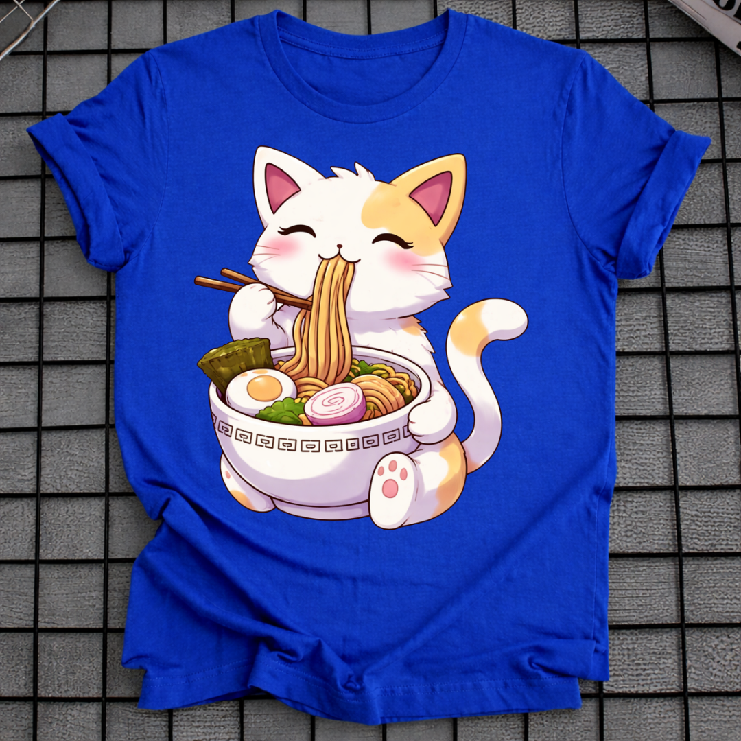 KAWAII KATZE ISST RAMEN T-SHIRT