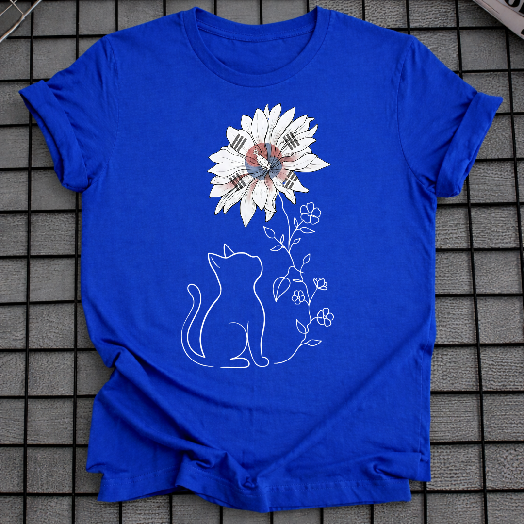 KOREAN HIBISCUS CAT T-SHIRT