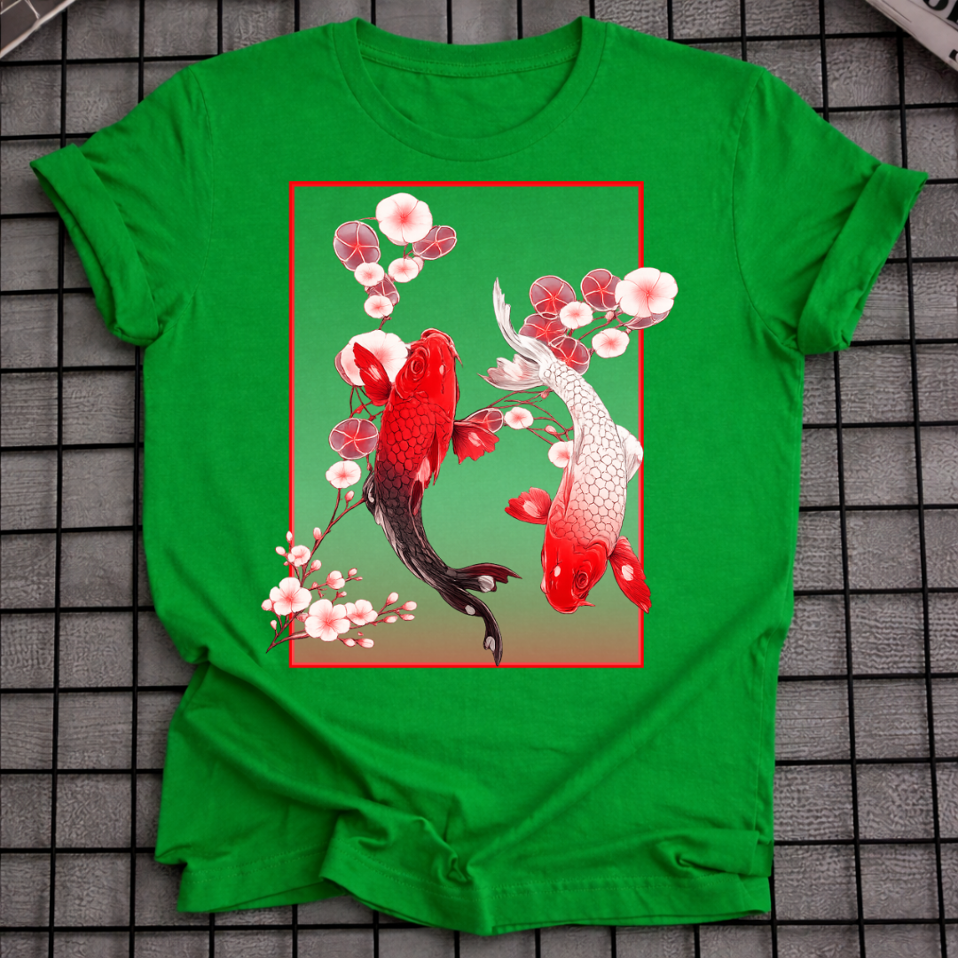 KOI-KARPFEN-KIRSCHBLÜTEN-T-SHIRT