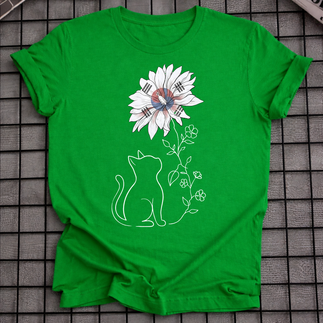 KOREAN HIBISCUS CAT T-SHIRT