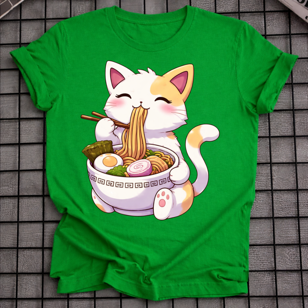 KAWAII KATZE ISST RAMEN T-SHIRT