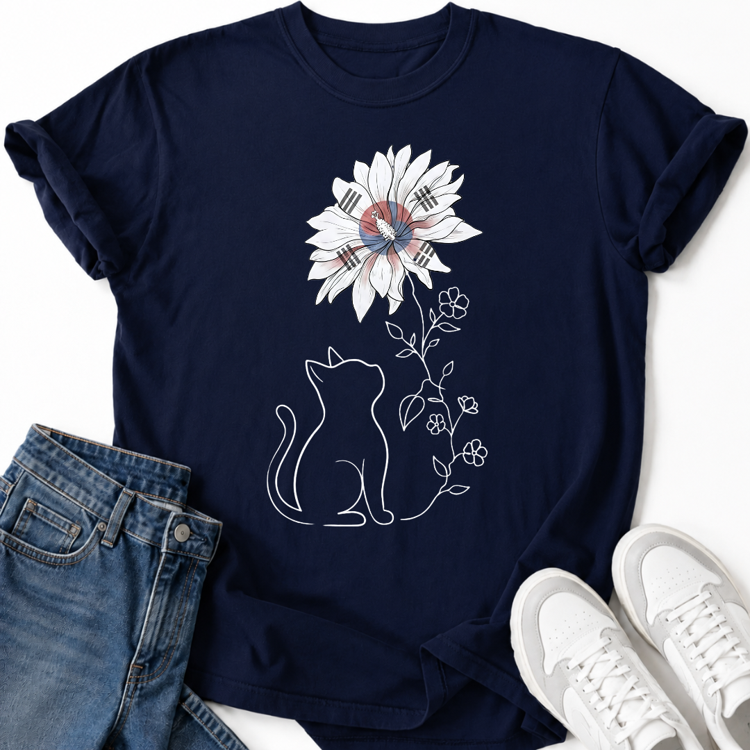KOREAN HIBISCUS CAT T-SHIRT