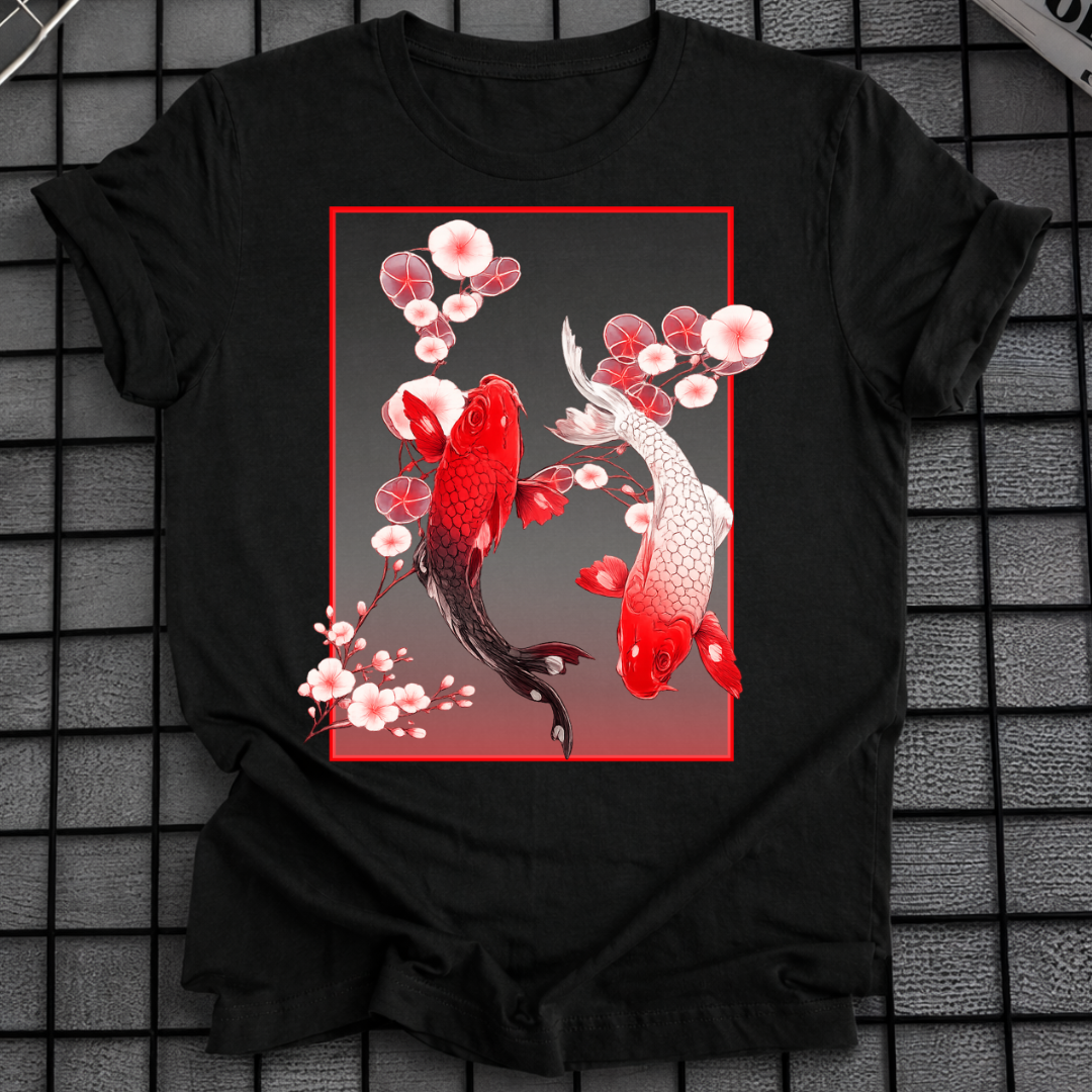 KOI-KARPFEN-KIRSCHBLÜTEN-T-SHIRT