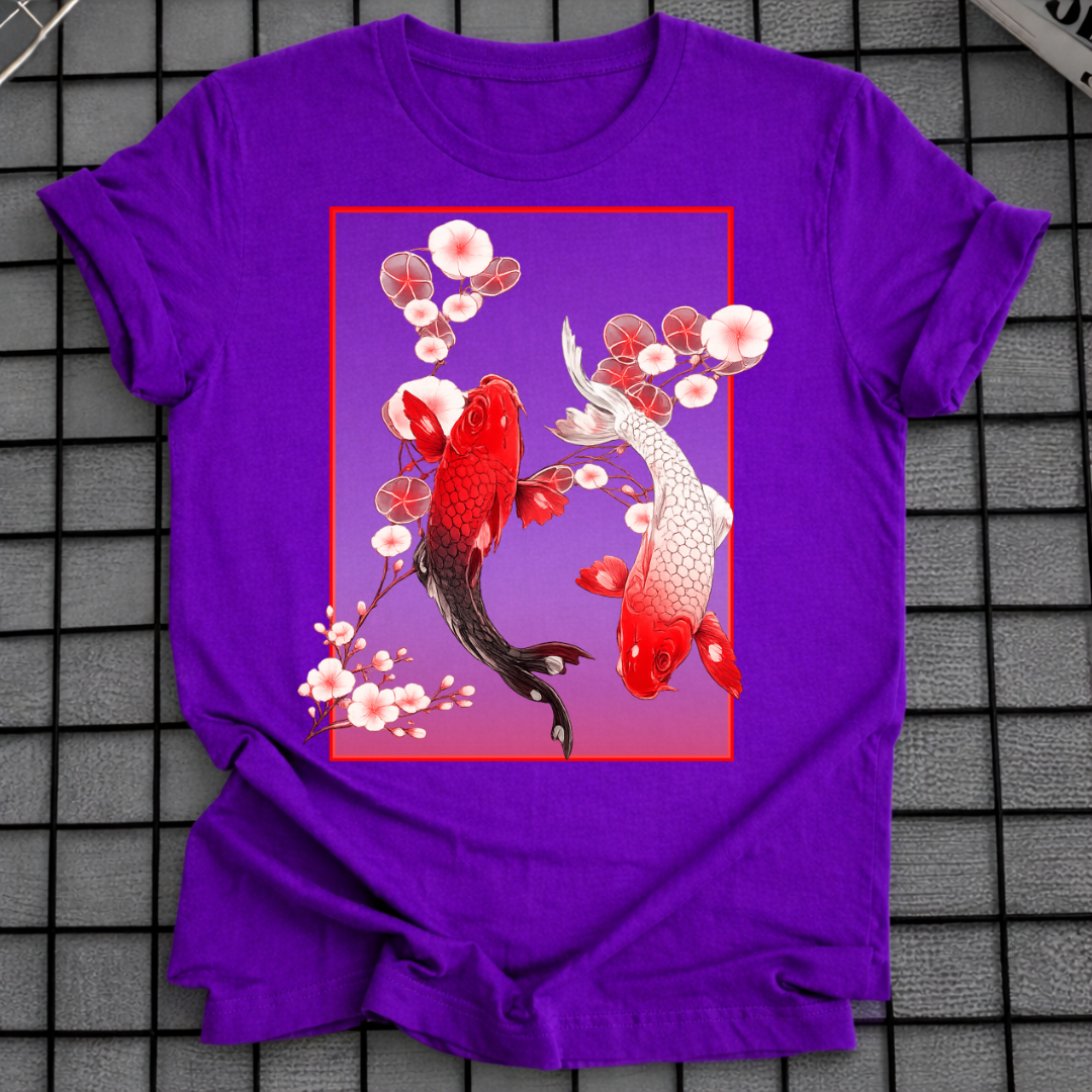 KOI-KARPFEN-KIRSCHBLÜTEN-T-SHIRT