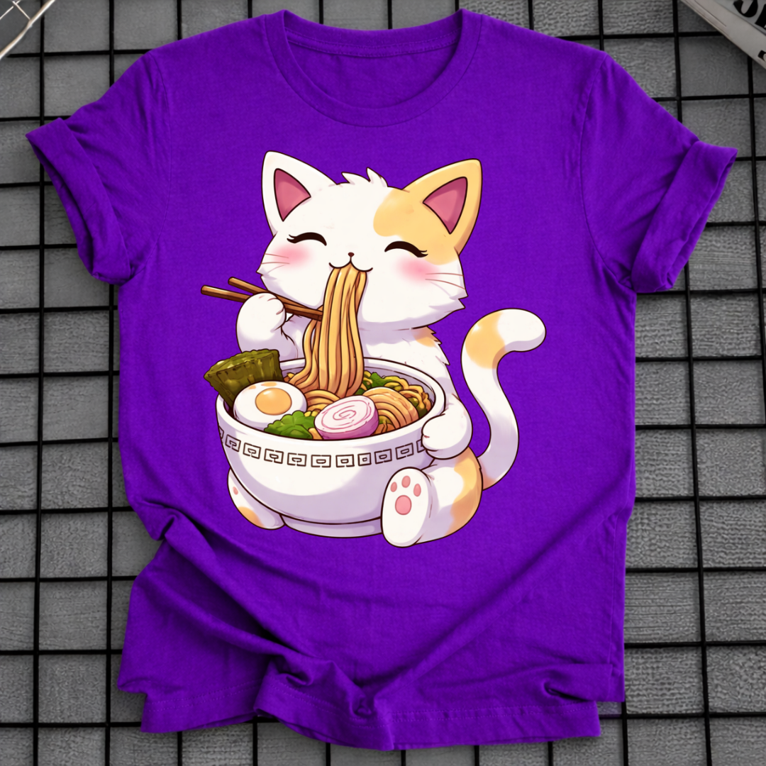 KAWAII KATZE ISST RAMEN T-SHIRT
