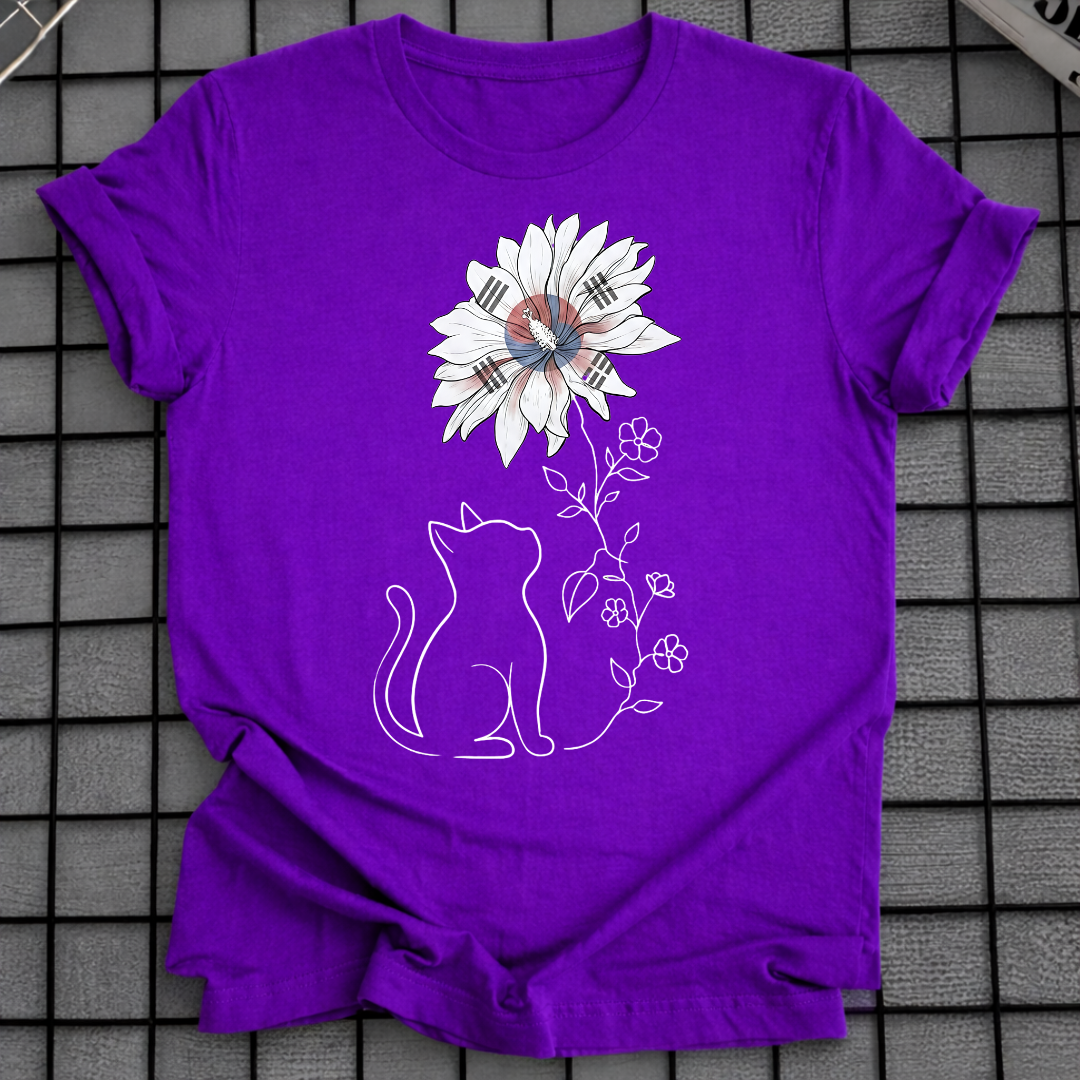 KOREAN HIBISCUS CAT T-SHIRT