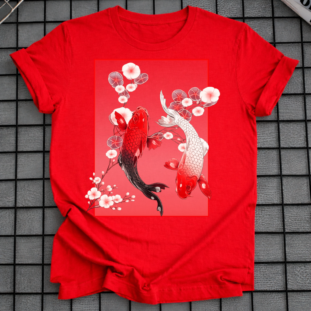 KOI-KARPFEN-KIRSCHBLÜTEN-T-SHIRT