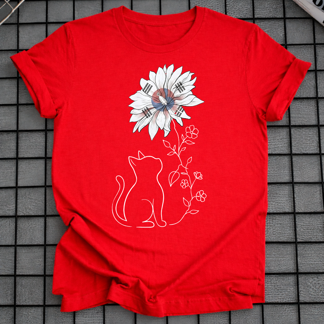 KOREAN HIBISCUS CAT T-SHIRT