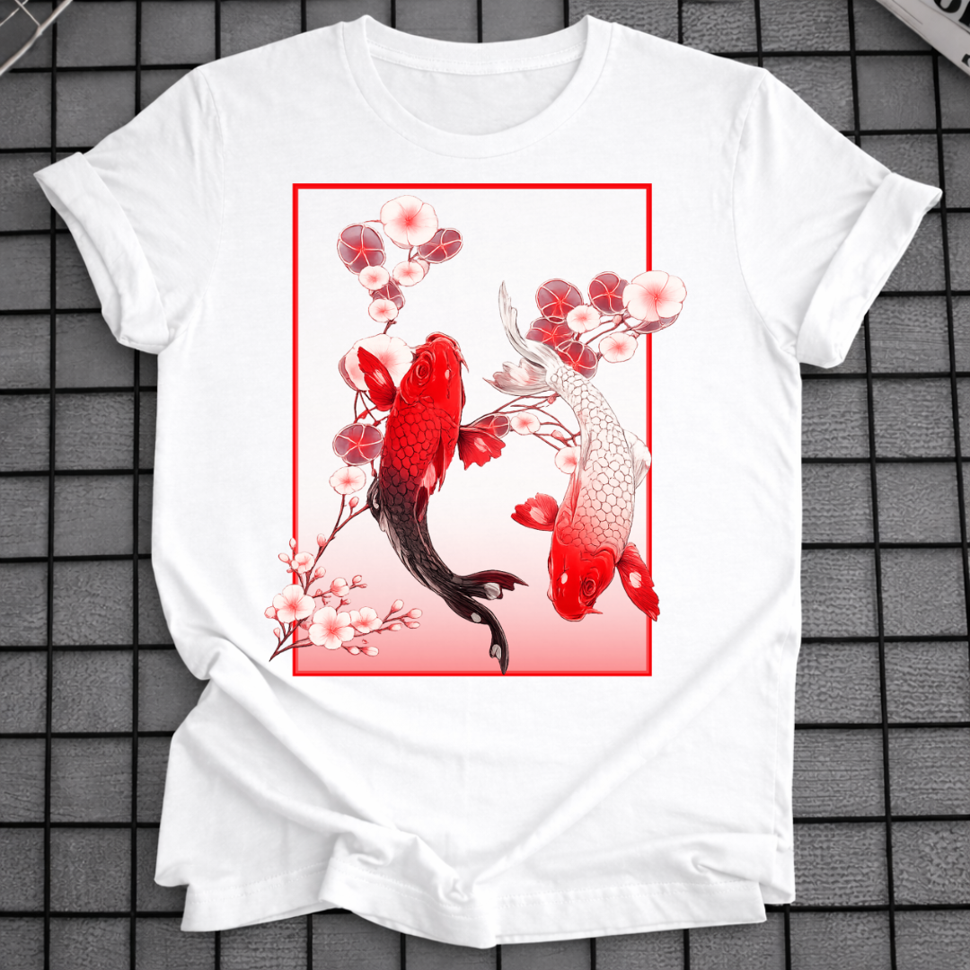 KOI-KARPFEN-KIRSCHBLÜTEN-T-SHIRT