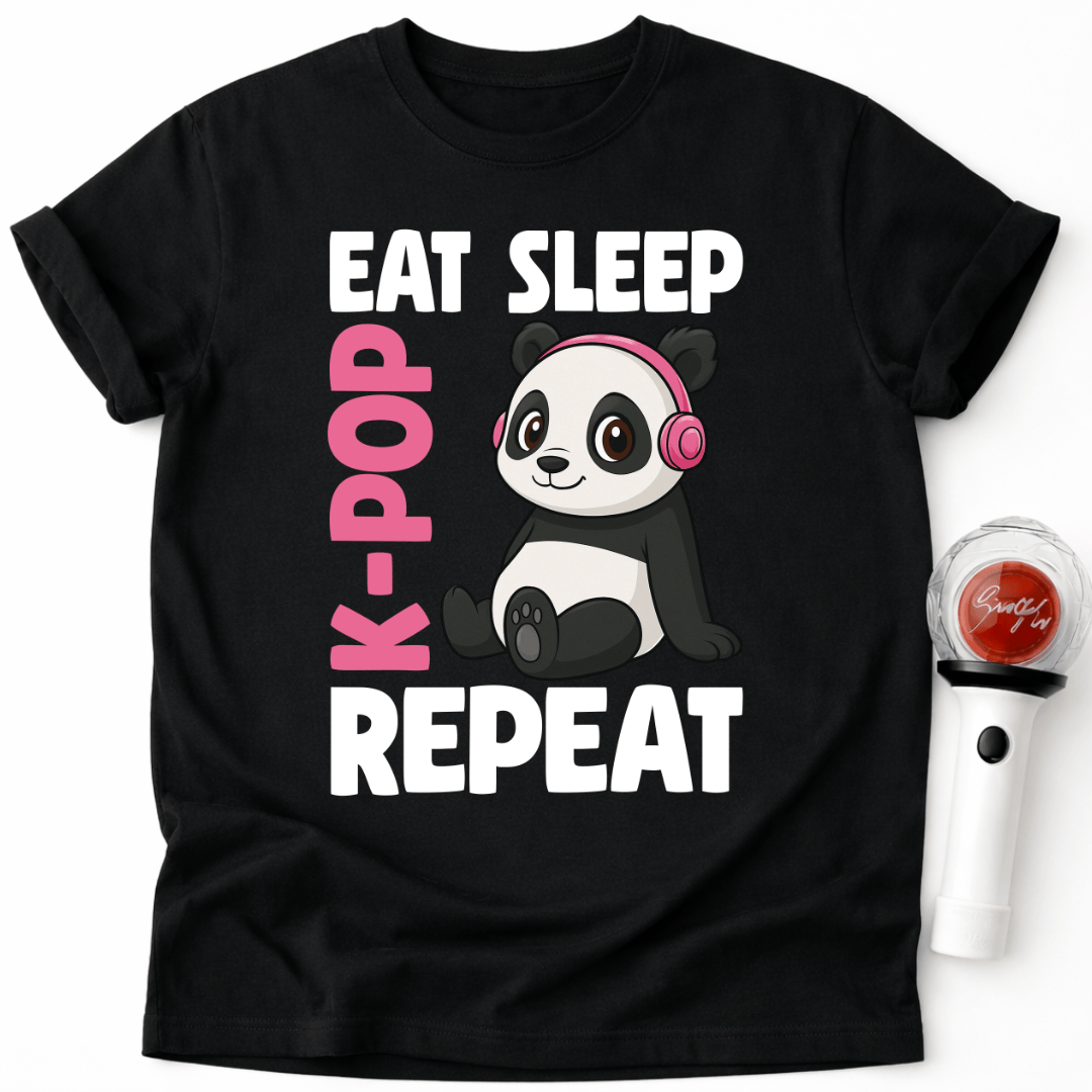 ESSEN SCHLAFEN K-POP PANDA WIEDERHOLEN T-SHIRT