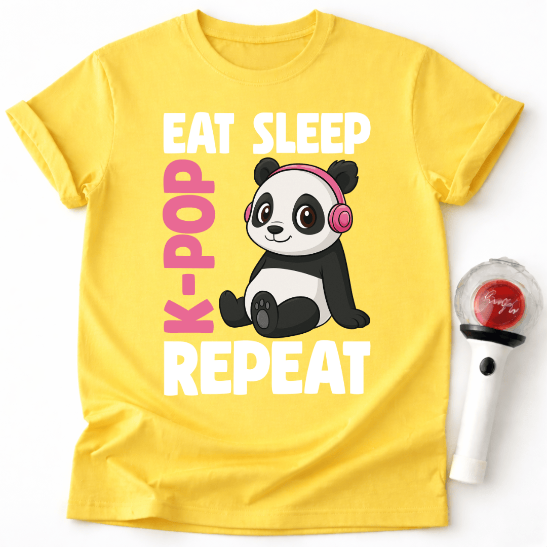 ESSEN SCHLAFEN K-POP PANDA WIEDERHOLEN T-SHIRT