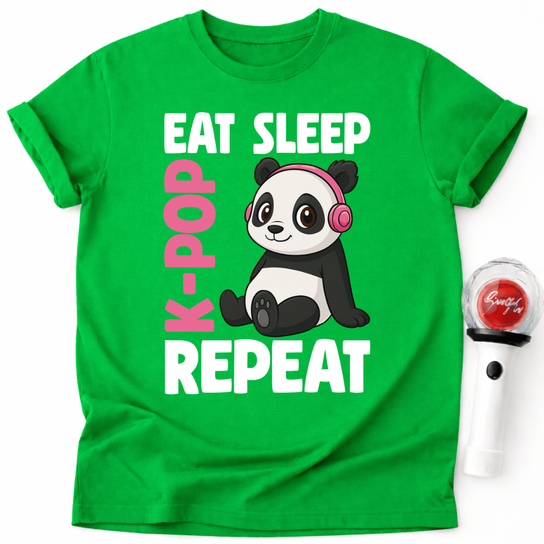 ESSEN SCHLAFEN K-POP PANDA WIEDERHOLEN T-SHIRT