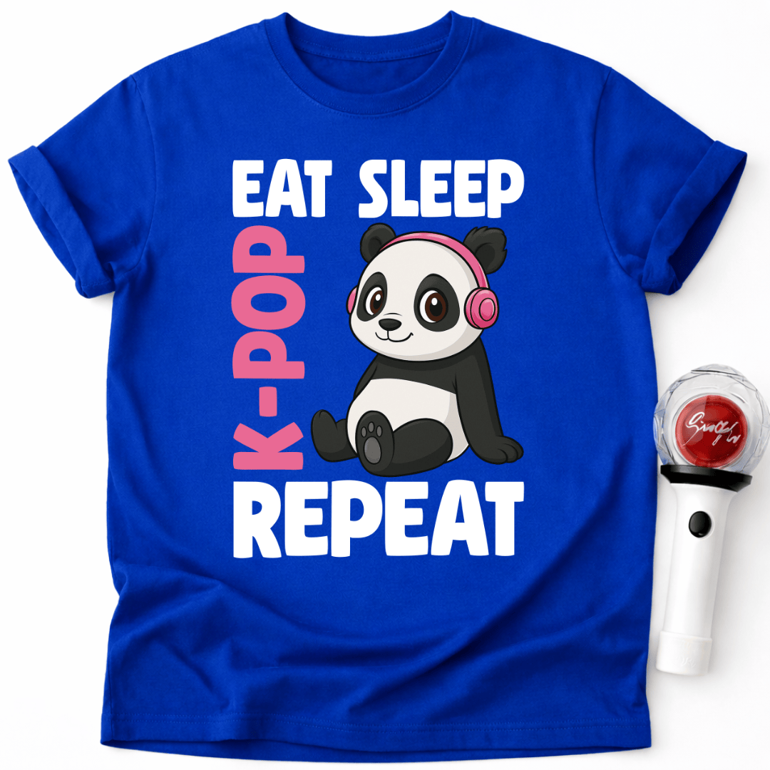 ESSEN SCHLAFEN K-POP PANDA WIEDERHOLEN T-SHIRT