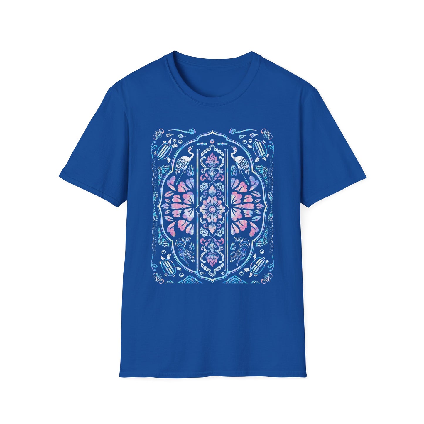 Stained Glass Floral Tee — Pastel Mandala Window Graphic T-Shirt