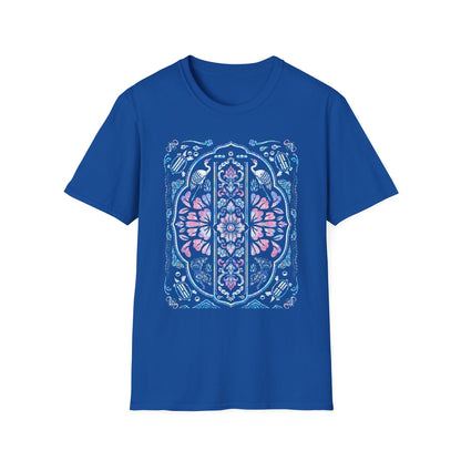 Stained Glass Floral Tee — Pastel Mandala Window Graphic T-Shirt