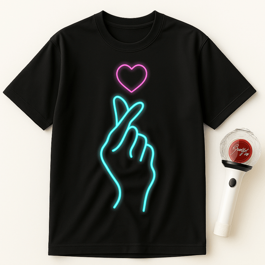 NEON FINGER HEART K-POP UNISEX T-SHIRT