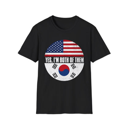 Yes, I'm Both of Them T-Shirt — USA & South Korea Flag Dual Heritage Tee