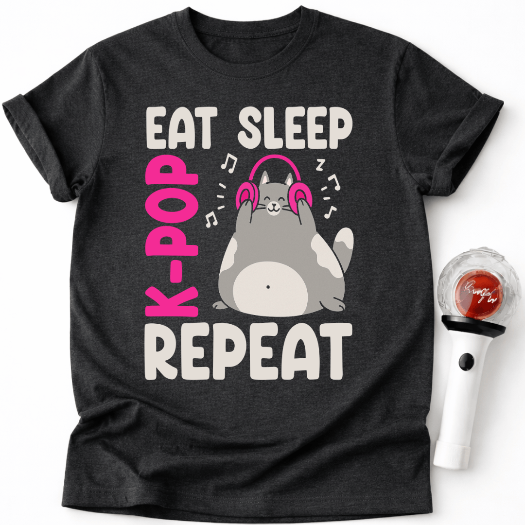 ISSEN SCHLAFEN K-POP KATZE T-SHIRT