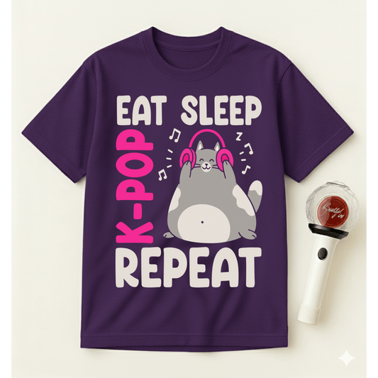 EAT SLEEP K-POP REPEAT T-SHIRT