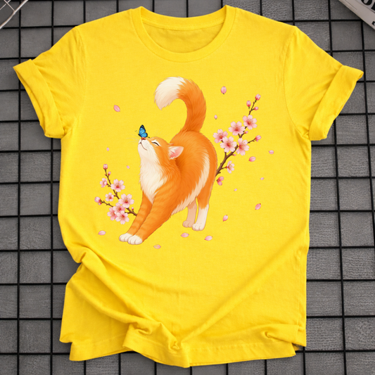CAT CHERRY BLOSSOM T-SHIRT