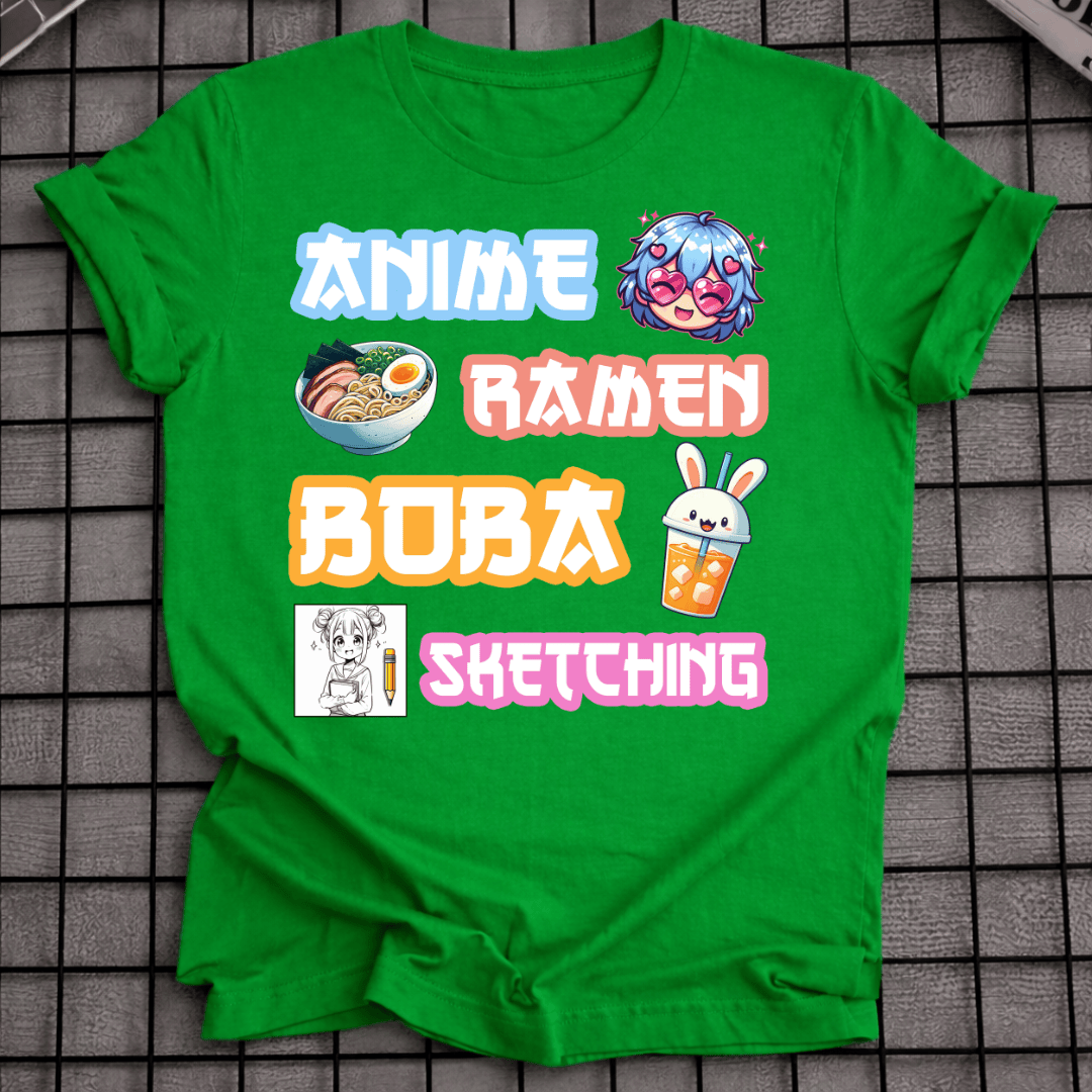 ANIME RAMEN BOBA SKETCHING T-SHIRT
