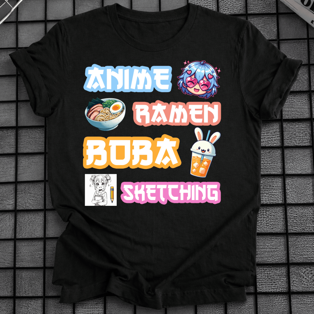 ANIME RAMEN BOBA SKETCHING T-SHIRT