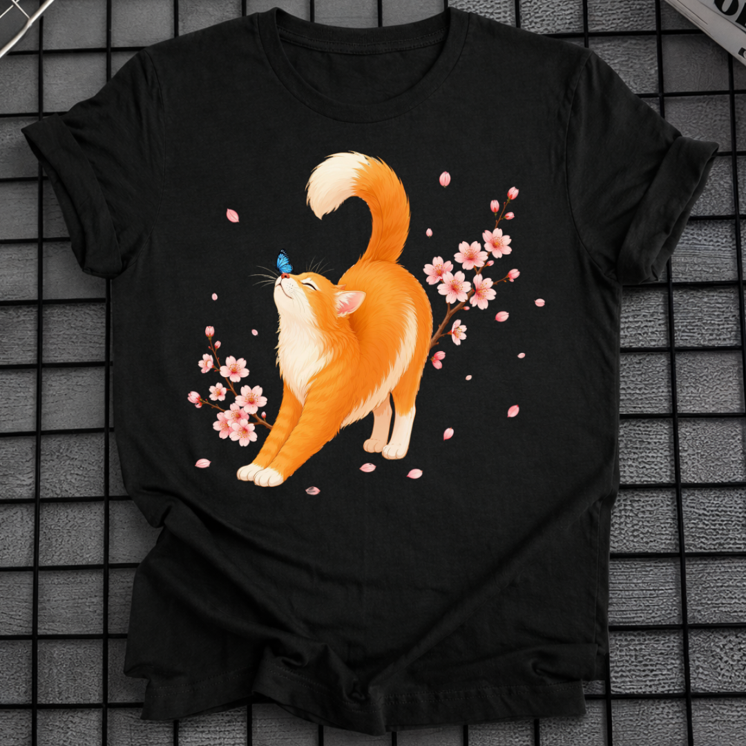 KATZE KIRSCHBLÜTEN-T-SHIRT