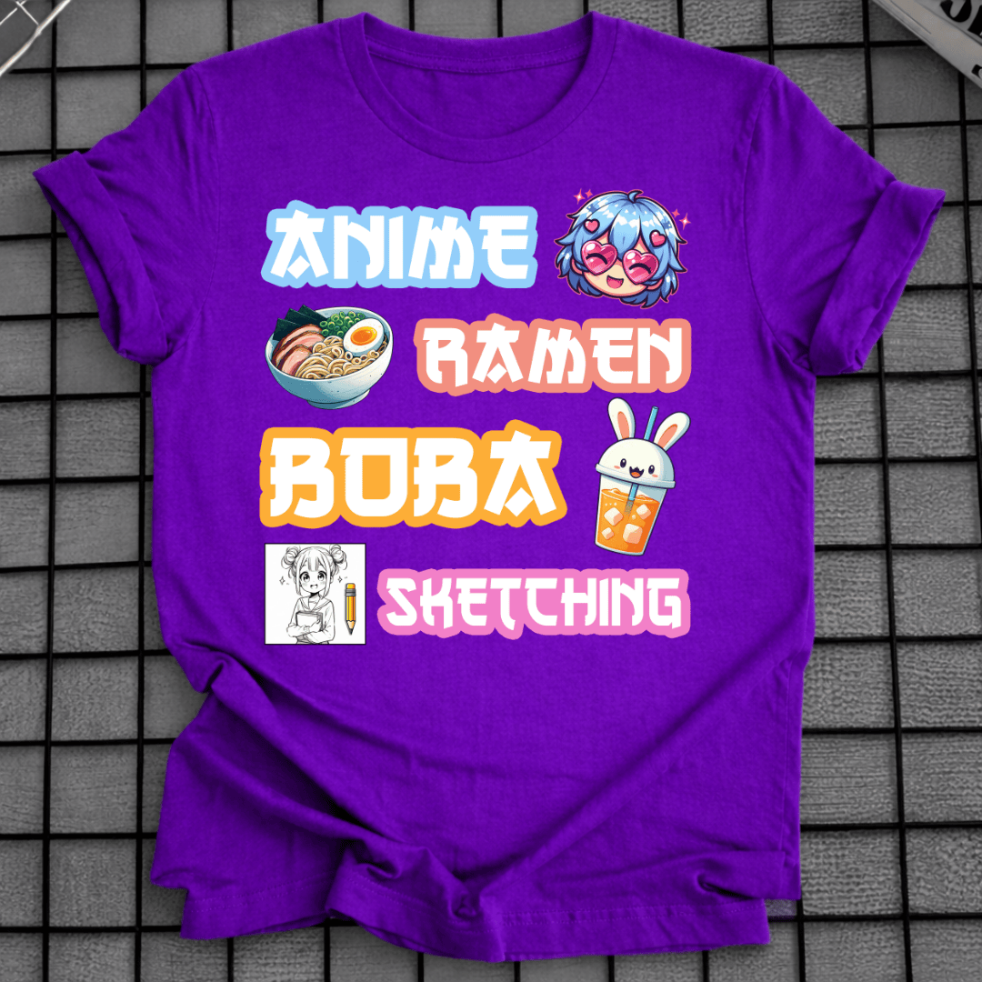 ANIME RAMEN BOBA SKETCHING T-SHIRT