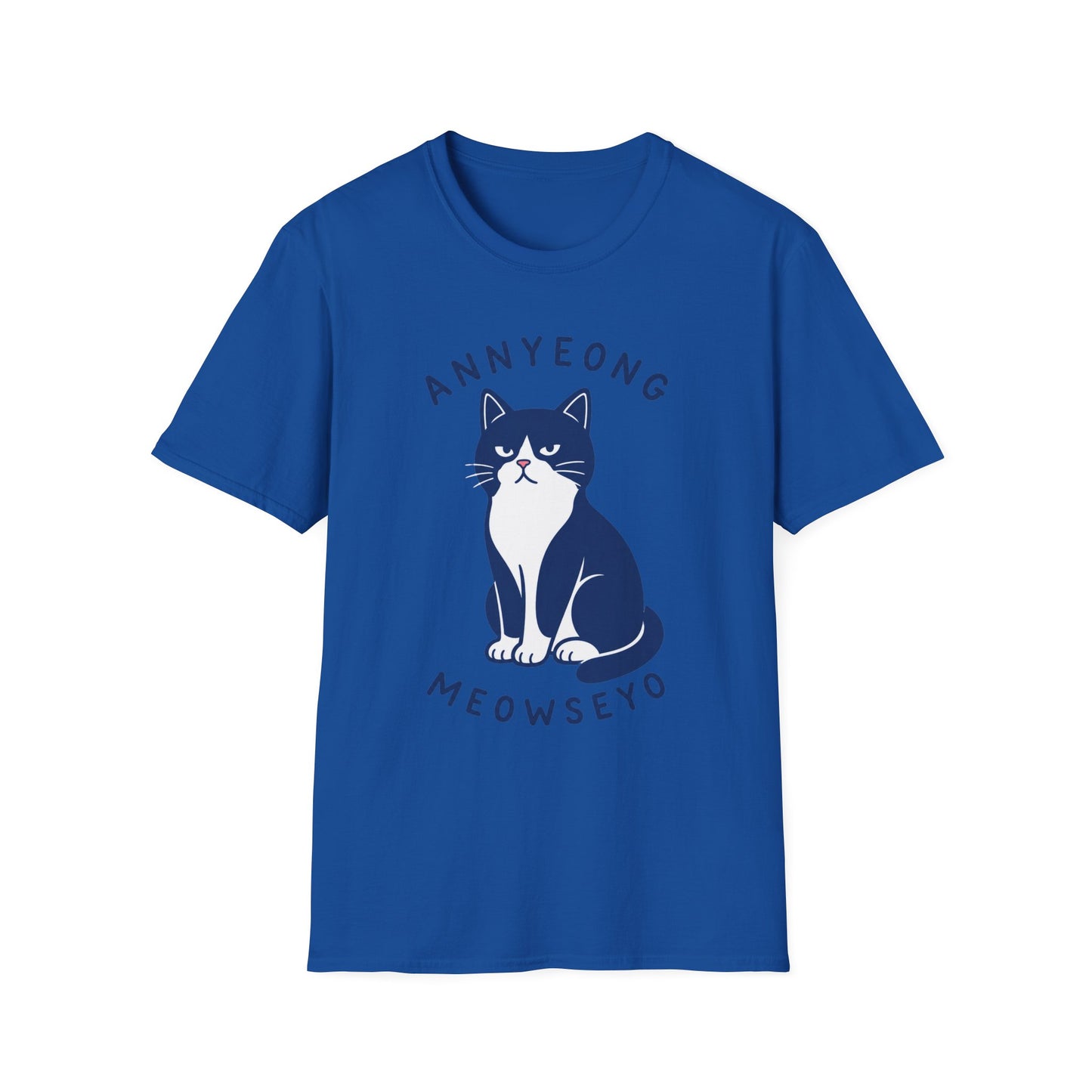 Annyeong Cat T-Shirt — Cute Korean Greeting Cat Graphic Tee ("Annyeong Meowseyo")