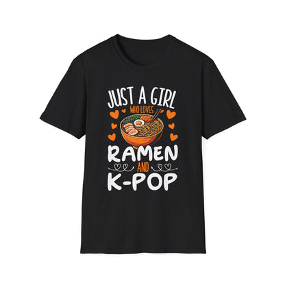 Just a Girl Who Loves Ramen and K-Pop Unisex Softstyle T-Shirt