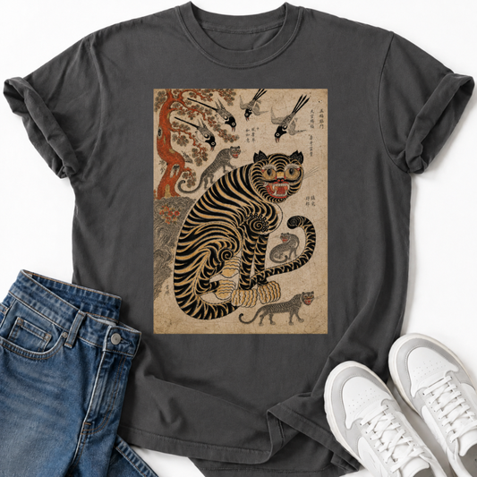 KOREAN TIGER FOLK ART T-SHIRT