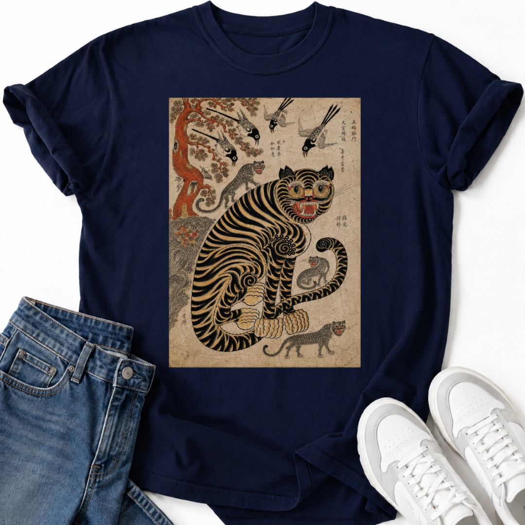 KOREAN TIGER FOLK ART T-SHIRT
