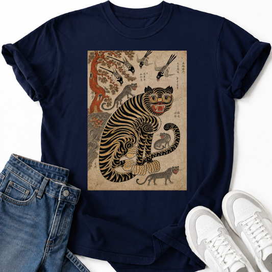 KOREAN TIGER FOLK ART T-SHIRT