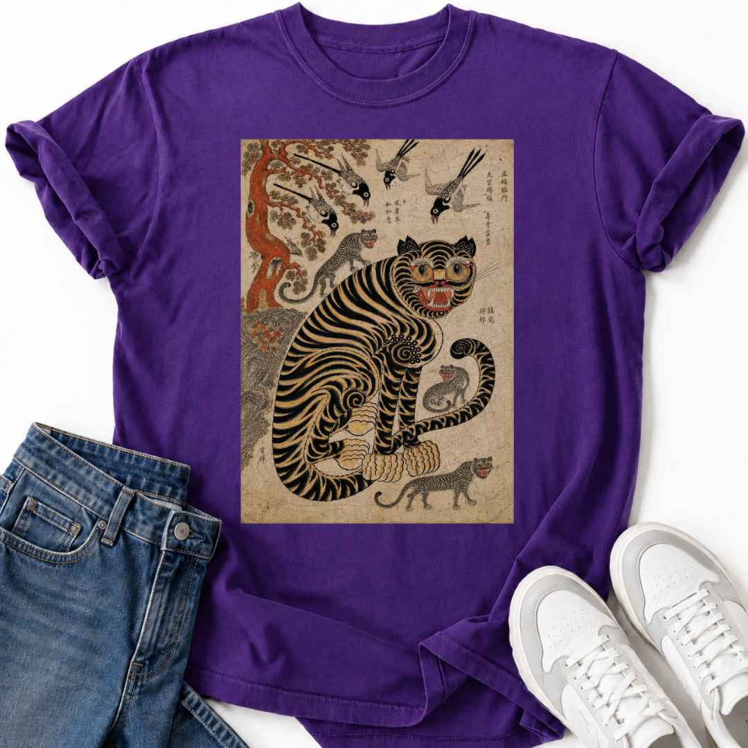 KOREAN TIGER FOLK ART T-SHIRT