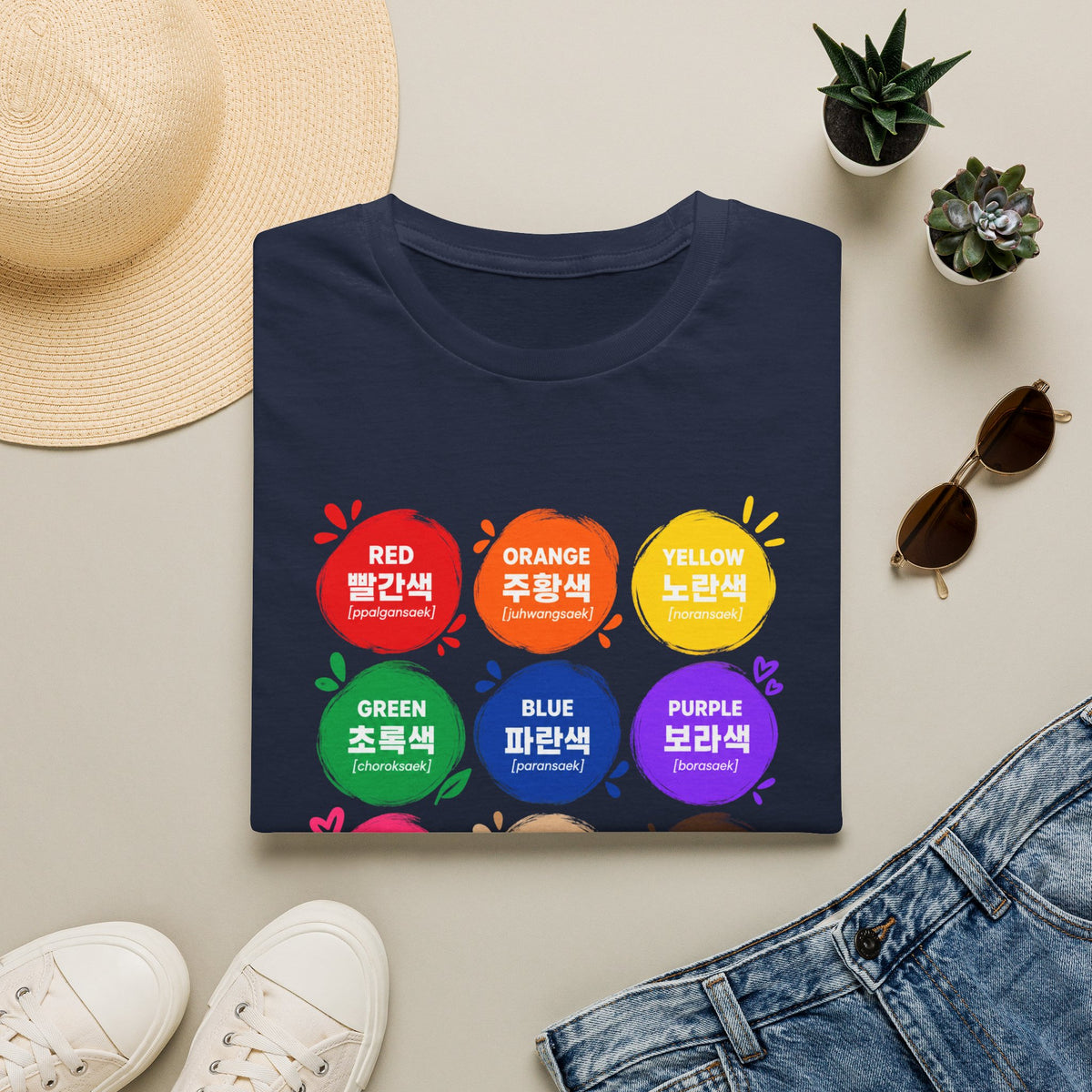 Color Vocabulary T-Shirt — Korean/English Color Chart Tee