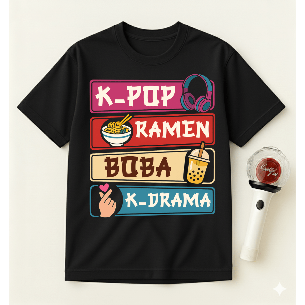 K-POP RAMEN BOBA K-DRAMA T-SHIRT