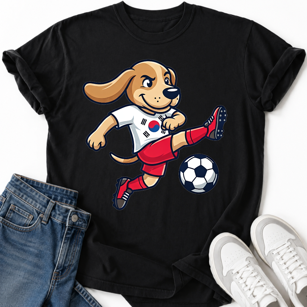 KOREAN SOCCER DOG T-SHIRT
