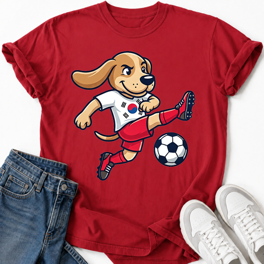KOREAN SOCCER DOG T-SHIRT