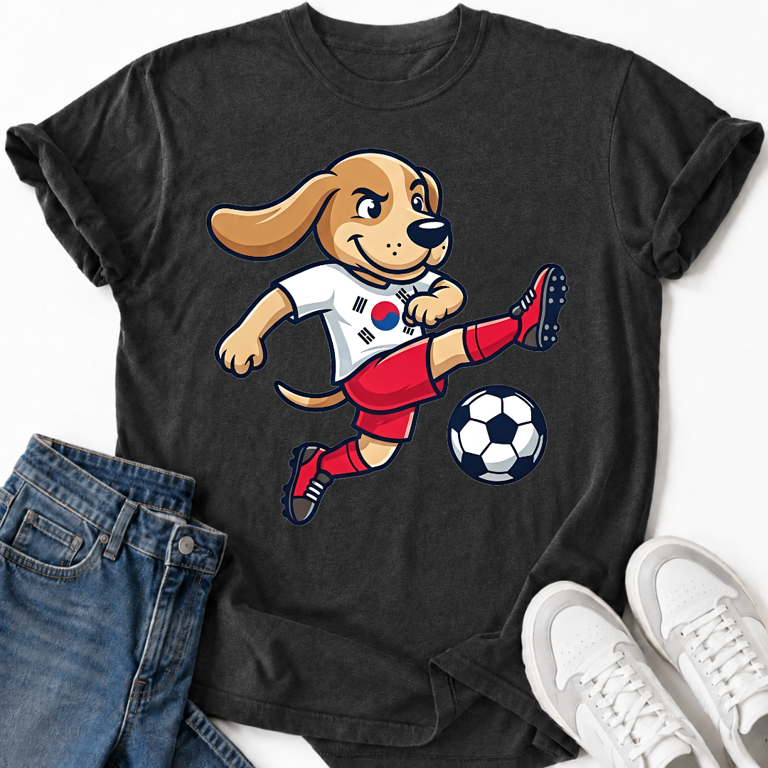 KOREAN SOCCER DOG T-SHIRT
