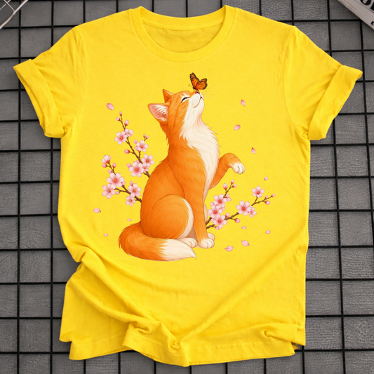 CHERRY BLOSSOM CAT T-SHIRT