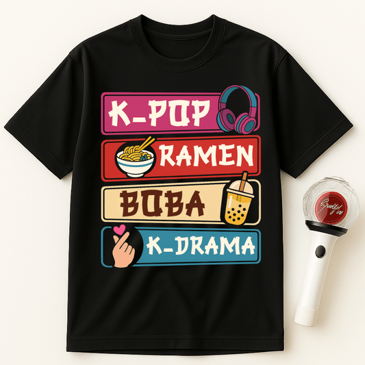 K-POP RAMEN BOBA K-DRAMA UNISEX T-SHIRT