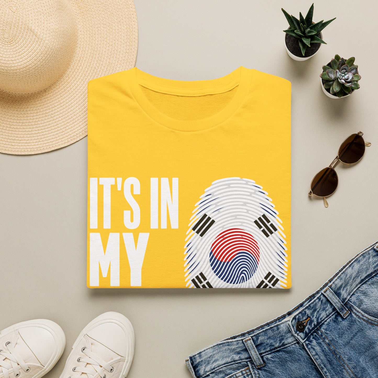 It's In My DNA T-Shirt — Korean Flag Fingerprint Tee