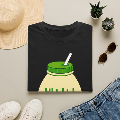 Banana Milk Cartoon T-Shirt — Cute Kawaii 바나나 Beverage Tee