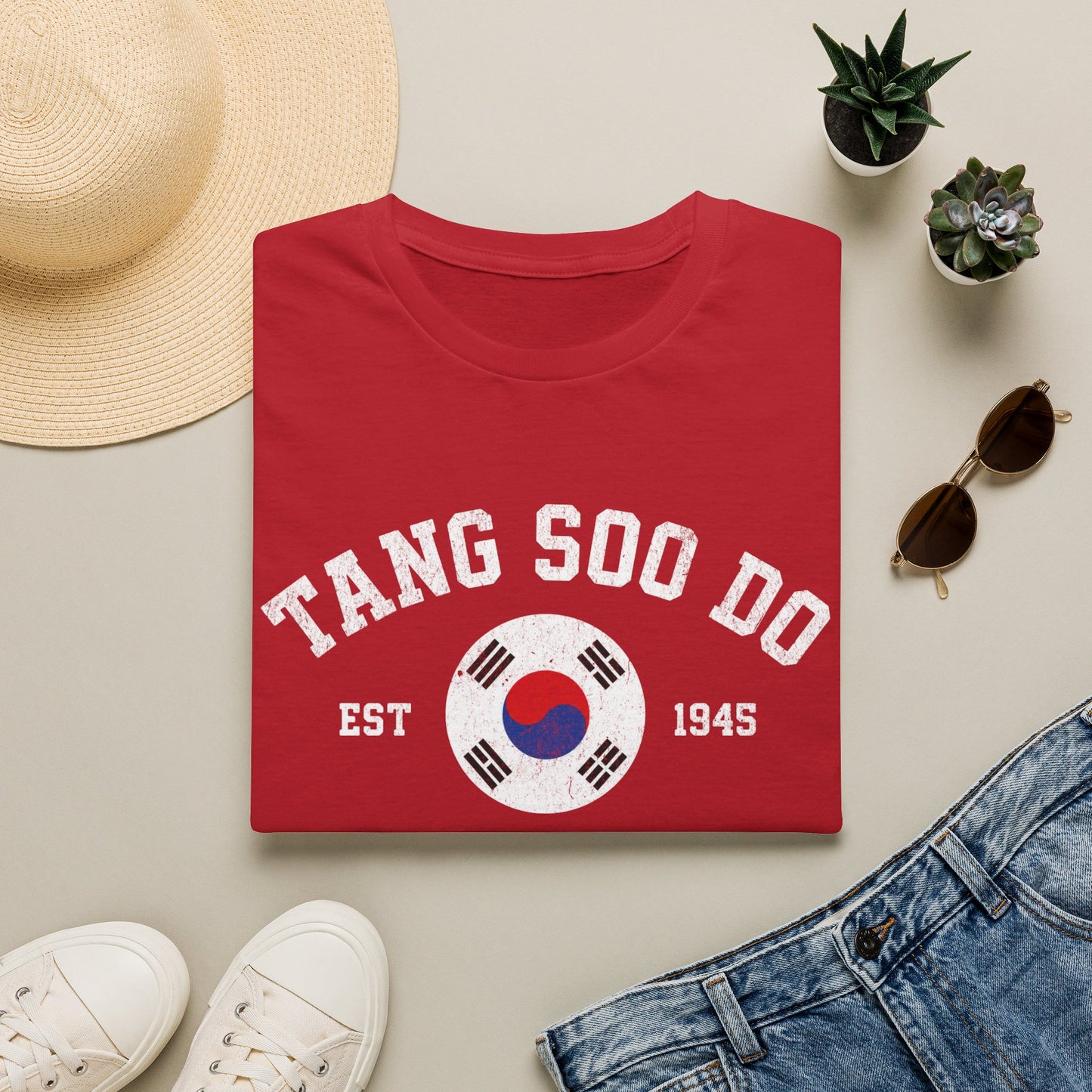 Tang Soo Do Martial Arts T-Shirt – Korean Flag Tae Kwon Do Training Tee (Est. 1945)
