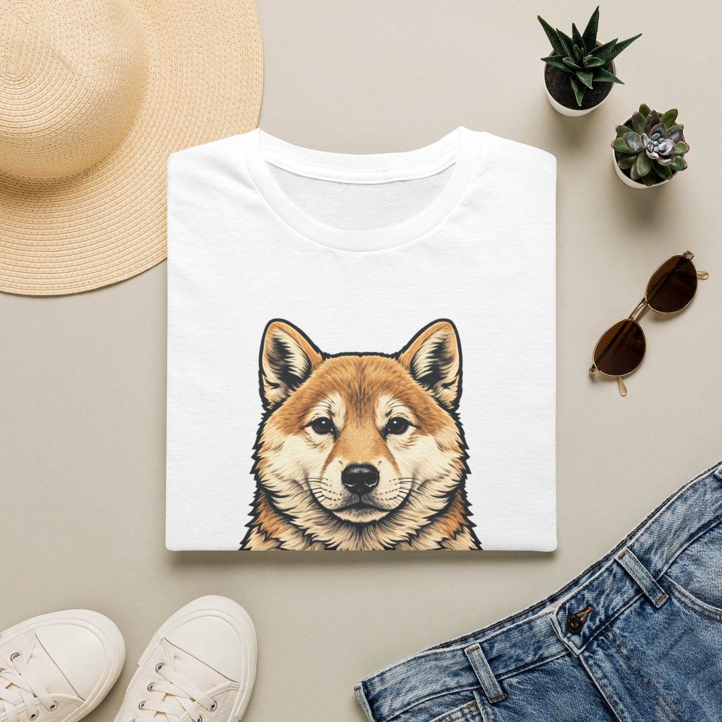 Shiba Inu Heart Tee — Cute Dog Holding South Korean Flag Graphic T-Shirt