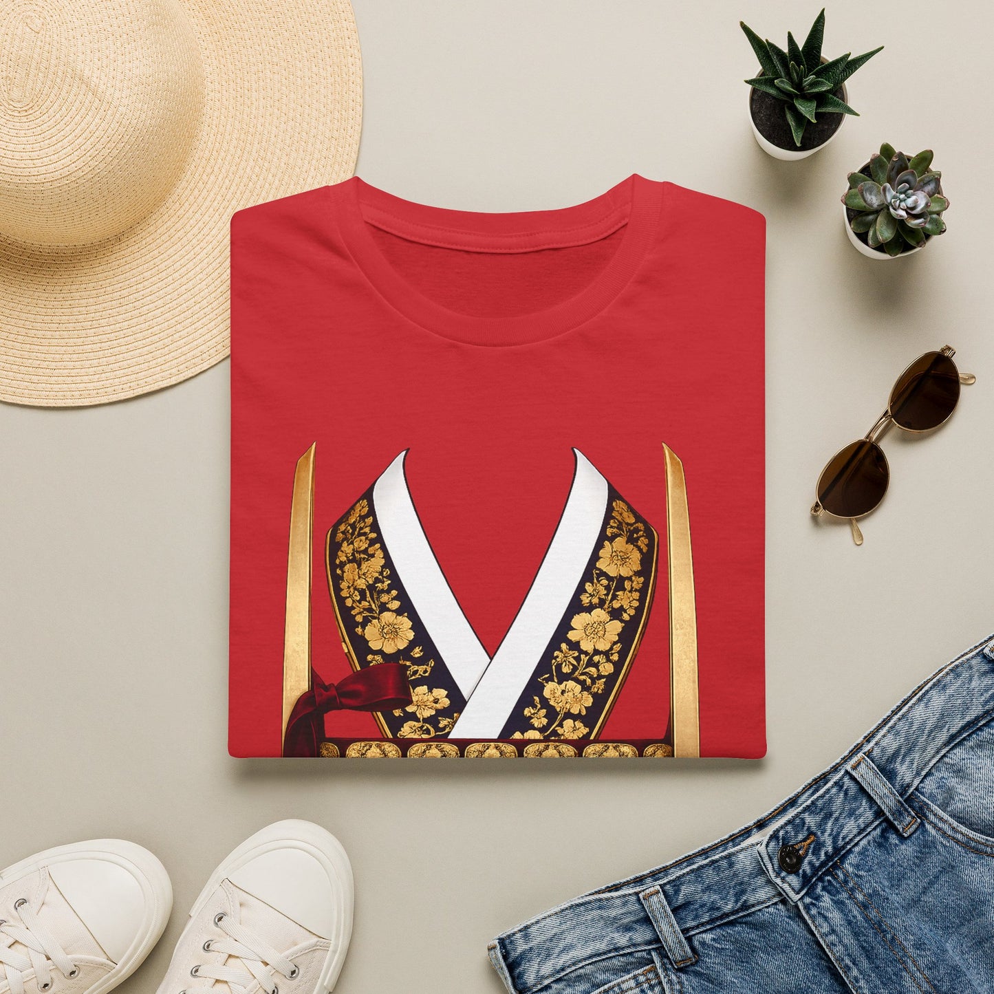 Kimono Obi Graphic T-Shirt — Floral Japanese-Inspired Costume Tee